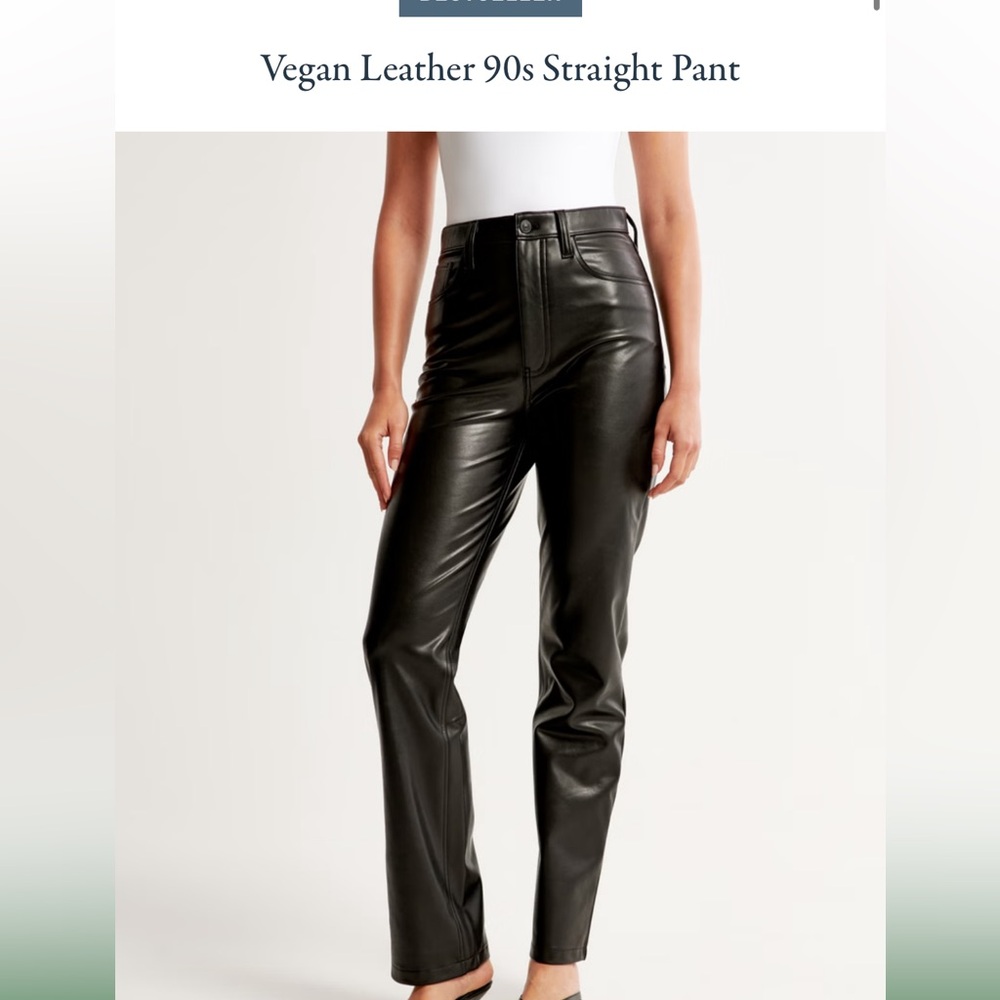Abercrombie & Fitch Black Vegan Ankle Striaght Ultra High Rise